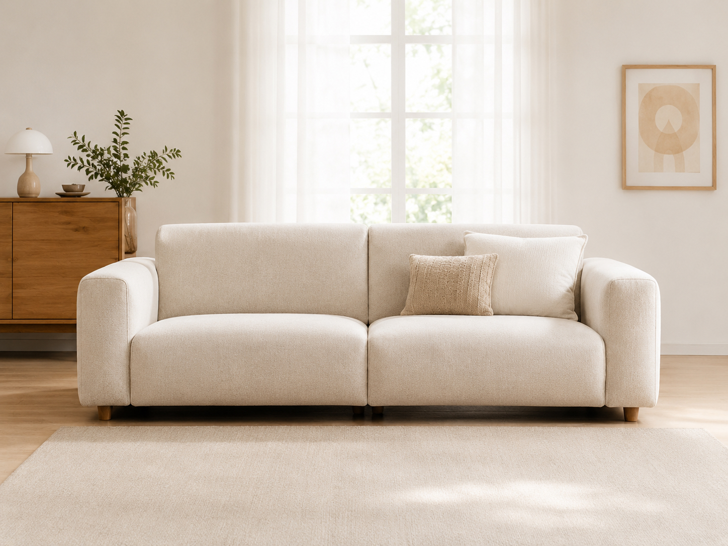 Comfortable fabric sofa styling